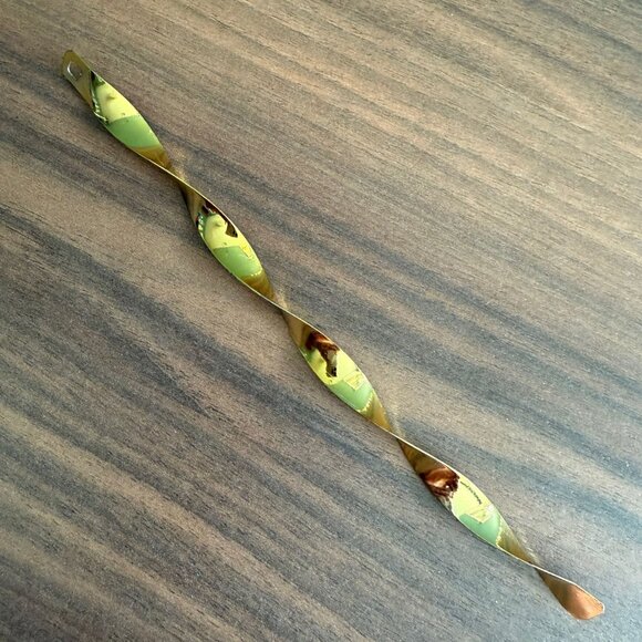 38 Vintage Gold Aluminum Twisted Ribbon Strips 7" Long Christmas Ornaments - Picture 4 of 7